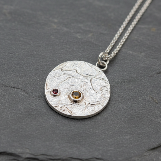 ANNE MORGAN - Moonlens with garnet and citrine necklace