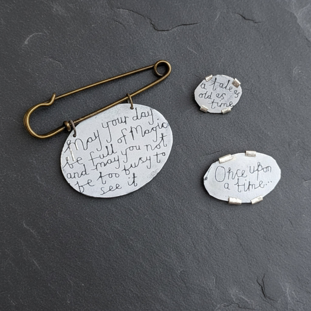 BUDDUG HUMPHREYS - ‘Tale as old as time’ Silver Enamel brooch