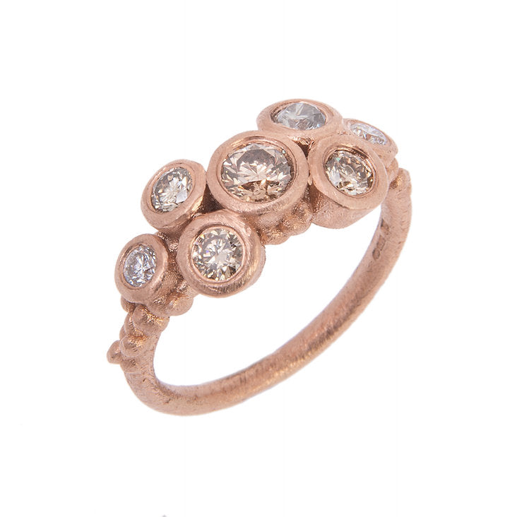 ANNE MORGAN - Connie Ring 9ct with Champagne Diamonds