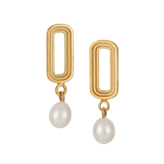 ELIN HORGAN - Pearl Perla Drop Earrings, Gold