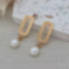 ELIN HORGAN - Pearl Perla Drop Earrings, Gold