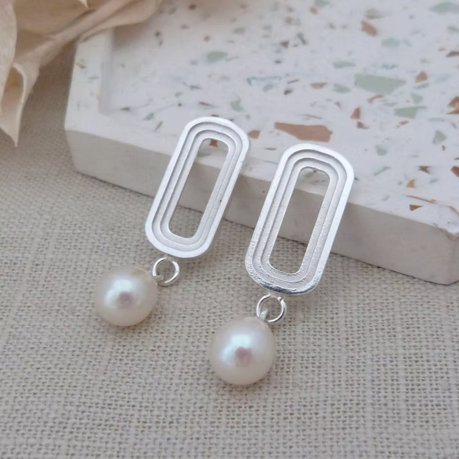 ELIN HORGAN - Pearl Perla Drop Earrings, Silver