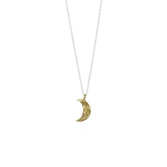 MOMOCREATURA - Medium yellow gold plated Crescent moon necklace on a sterling silver chain