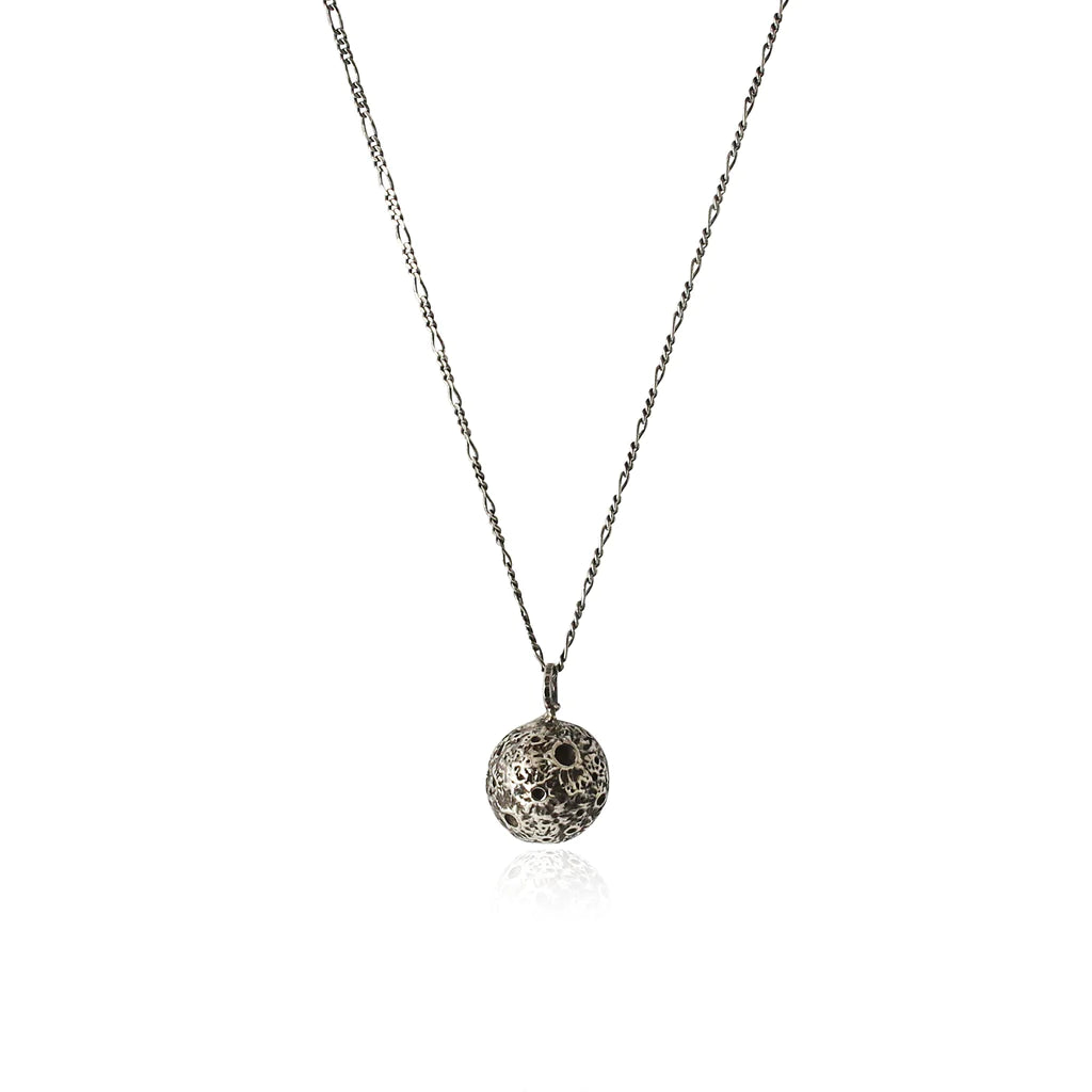 MOMOCREATURA - Moon Sphere Necklace Oxidised Silver 55cm 