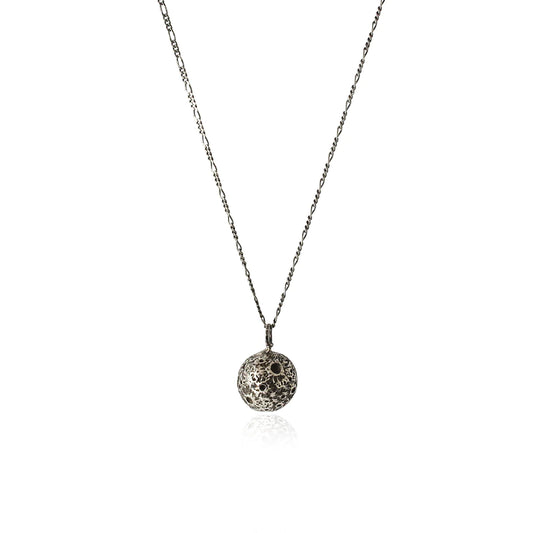 MOMOCREATURA - Moon Sphere Necklace Oxidised Silver  