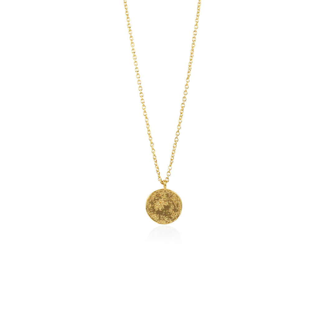 MOMOCREATURA-  Moon Disc Necklace Gold Vermeil 