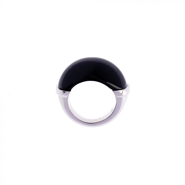 SIMON HARRISON JEWELLERY- Maia stainless steel domed ring stainless steel black