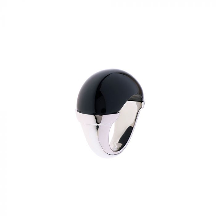 SIMON HARRISON JEWELLERY- Maia stainless steel domed ring stainless steel black