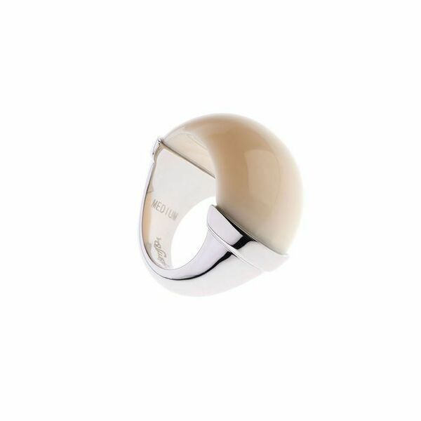 SIMON HARRISON JEWELLERY - Rhodium Cream Ring -Large