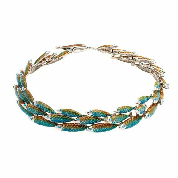 SIMON HARRISON JEWELLERY - Electra Stainless Steel Necklace in Green/Multi