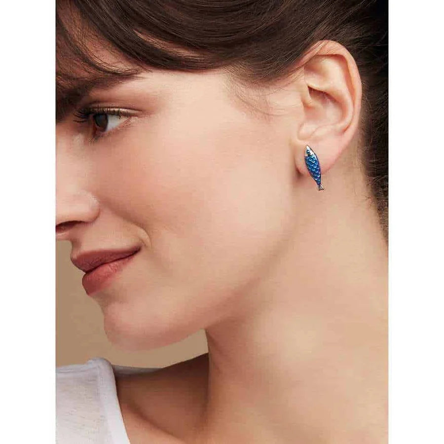 SIMON HARRISON JEWELLERY- Electra Stud Earring stainless steel blue