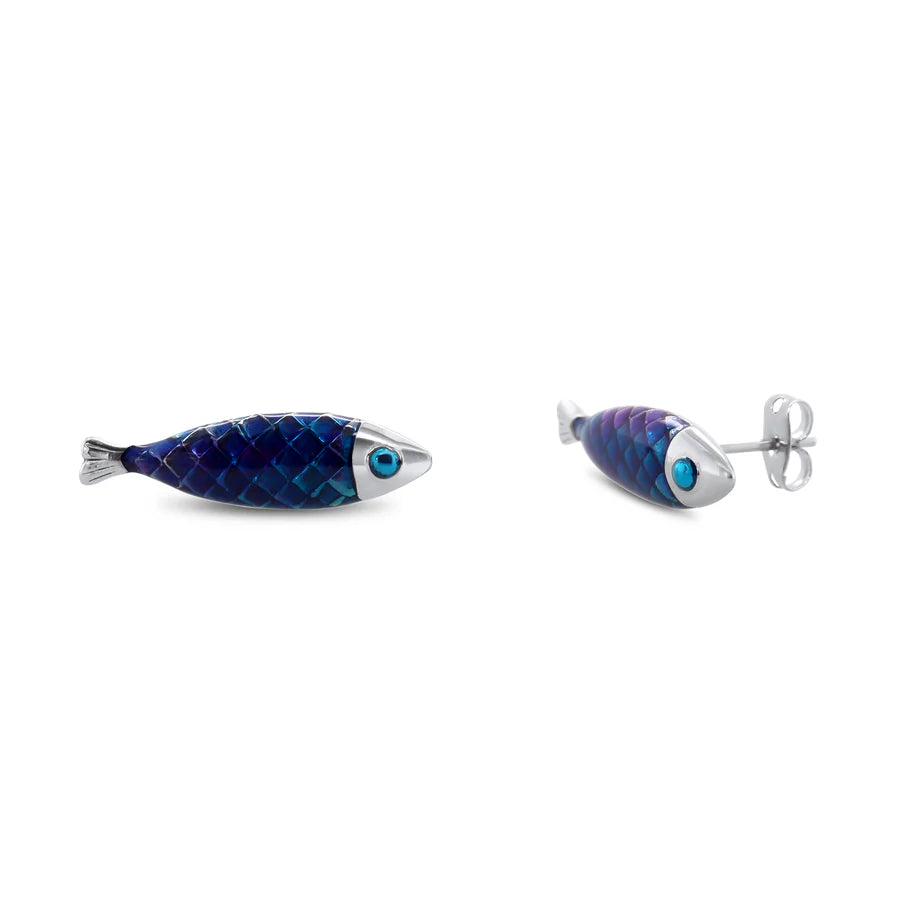 SIMON HARRISON JEWELLERY- Electra Stud Earring stainless steel blue