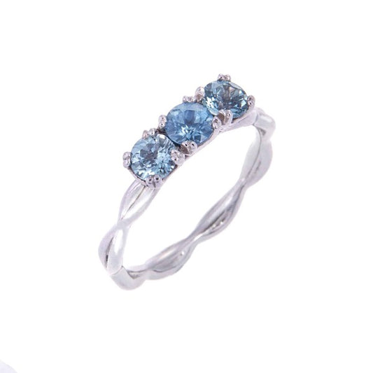 KATHARINE DANIEL - Forget me not Teal sapphire and platinum ring