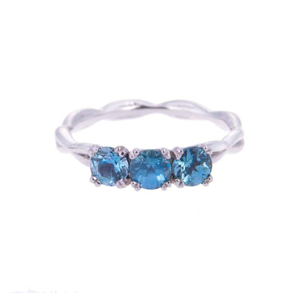 KATHARINE DANIEL - Forget me not Teal sapphire and platinum ring